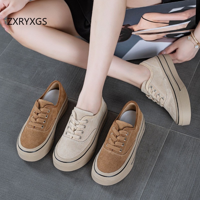 Women Shoes Size 4 In Cm - ZXRYXGS Sepatu Platform Datar Sneaker Kulit