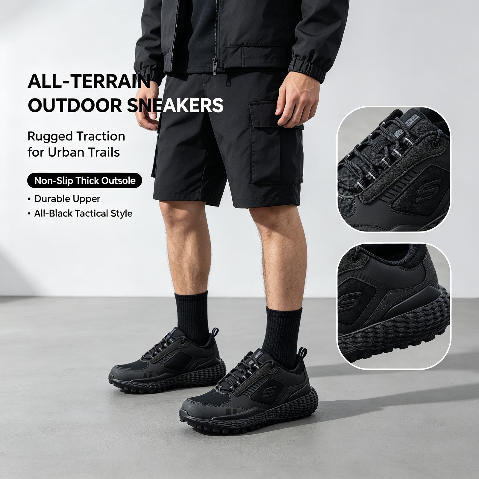 Women Shoes Hong Kong - Sepatu Sneakers Outdoor Skechers Hitam untuk