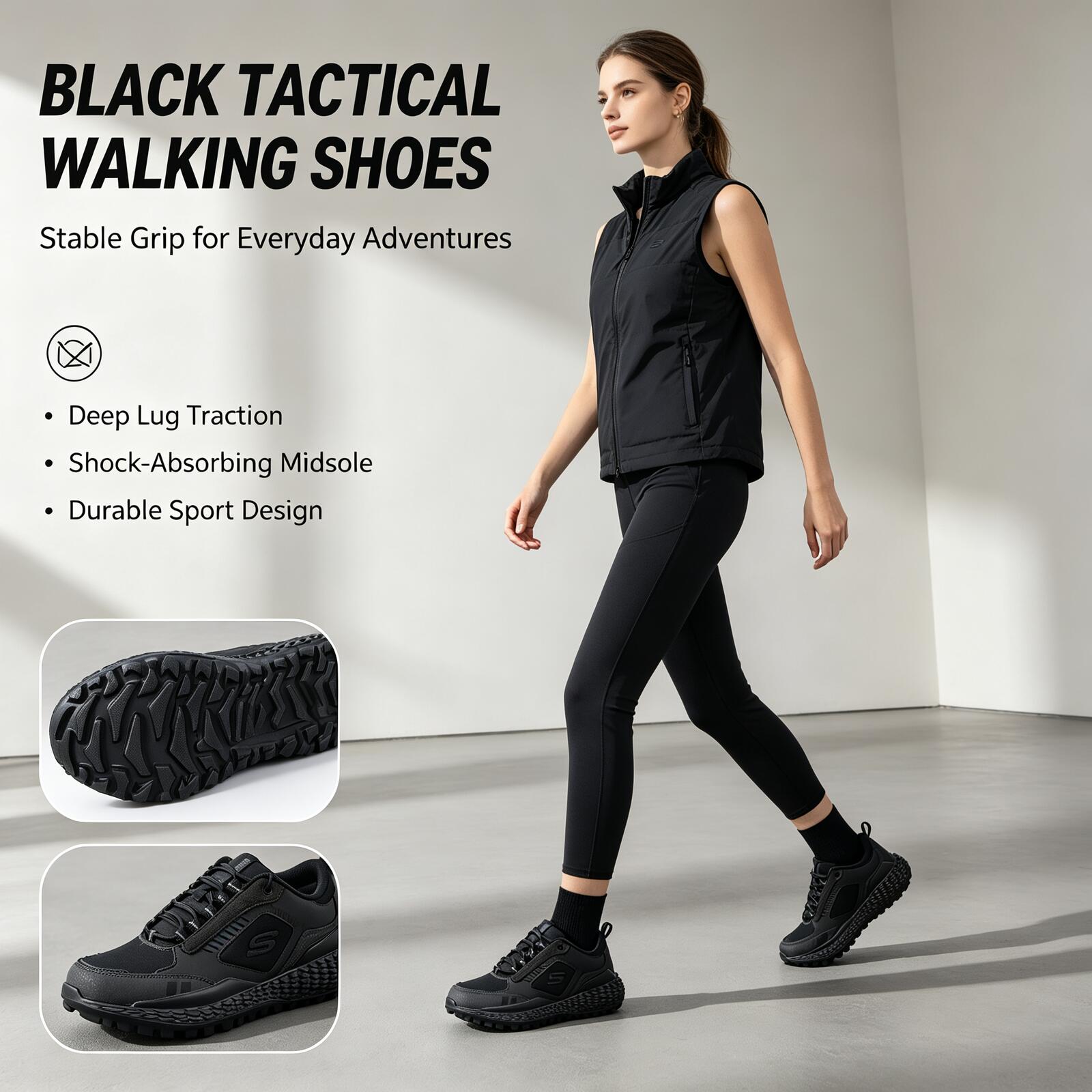 Women Shoes Hong Kong - Sepatu Sneakers Outdoor Skechers Hitam untuk