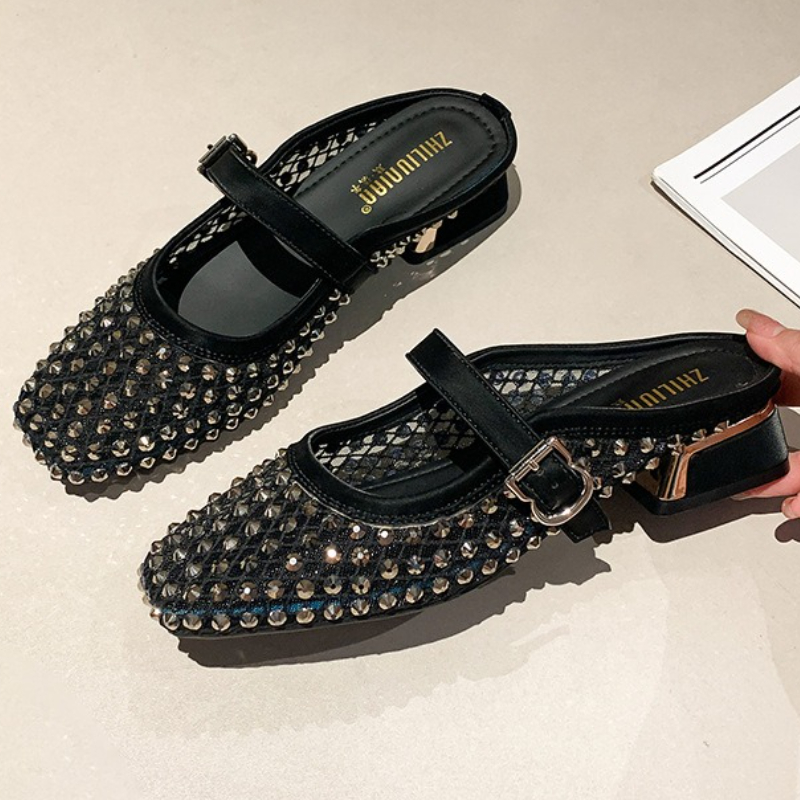 Mule Slip On - Sendal Wanita Model Mules Hak Tebal