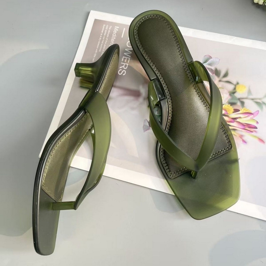 Women'S Shoes Toms - Sandal Thong PVC Hijau Zaitun Korea