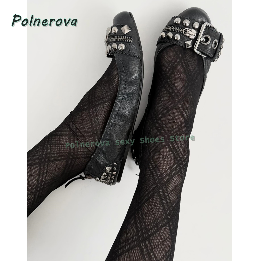Women'S Shoes In Fashion - Sepatu Mary Jane dengan Gesper Rivet,