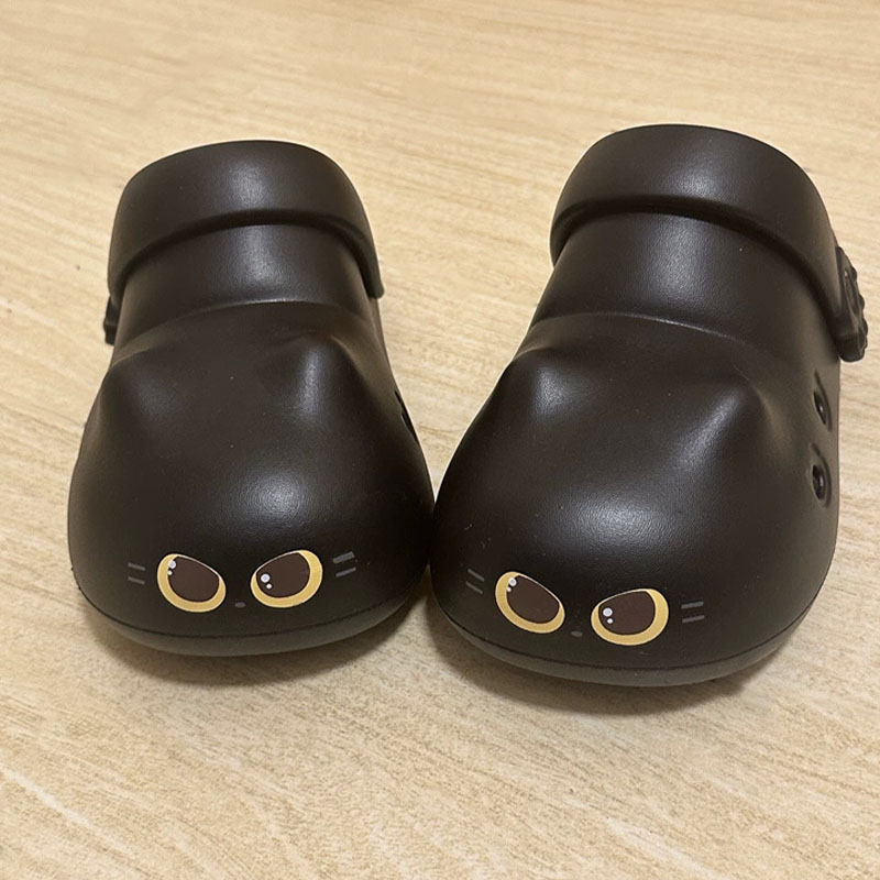 Mule Slip On - Sandal selop kucing hitam kreatif baru