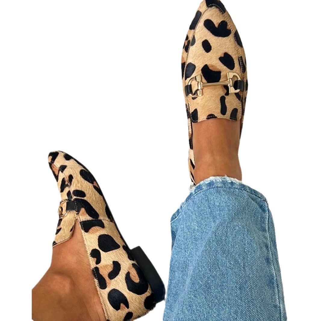 Sepatu Wanita Motif Leopard Uk - Mule Slip On ulasan dan harga