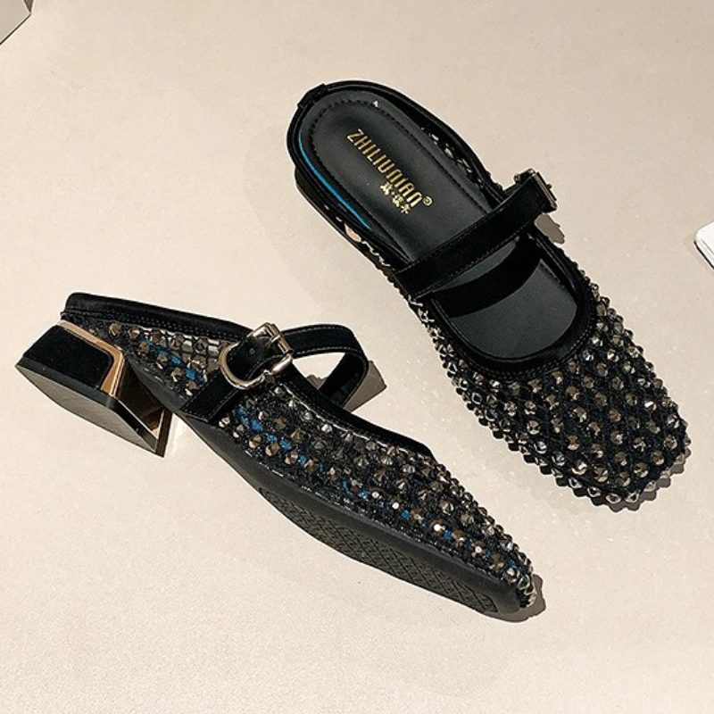 Sendal Wanita Model Mules Hak  - Mule Slip On ulasan dan harga