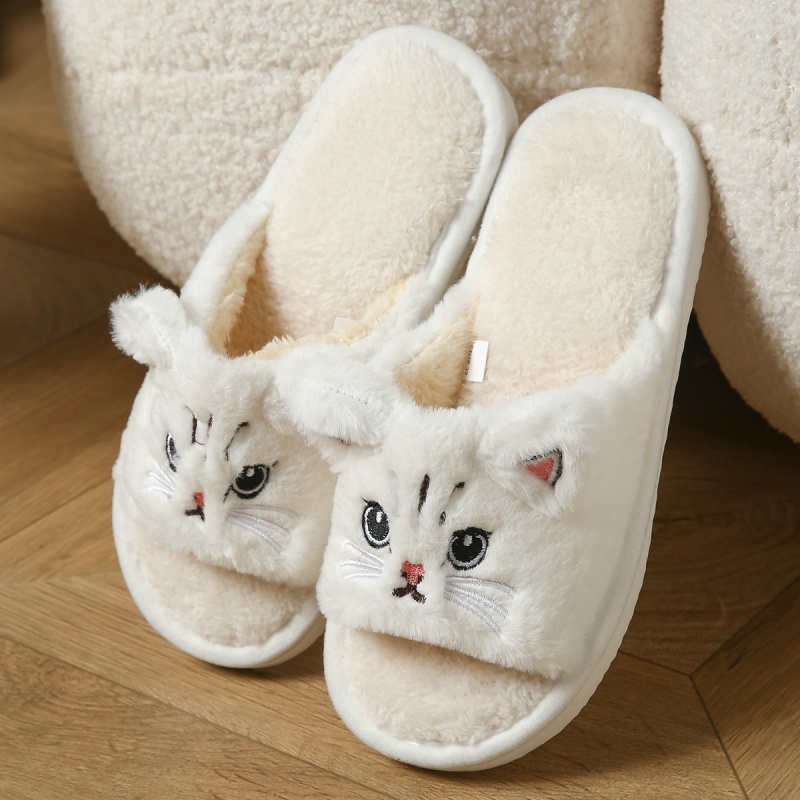 Sendal Jepit Bulu Kucing Lucu  - Women Shoes For Winter ulasan dan harga