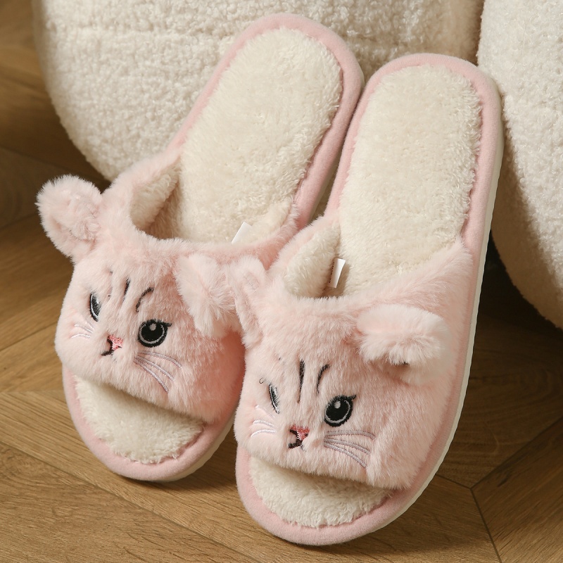 Sendal Jepit Bulu Kucing Lucu  - Women Shoes For Winter ulasan dan harga