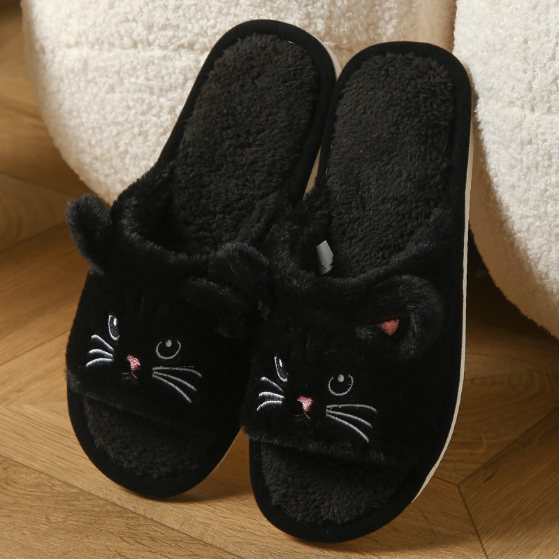 Sendal Jepit Bulu Kucing Lucu  - Women Shoes For Winter ulasan dan harga