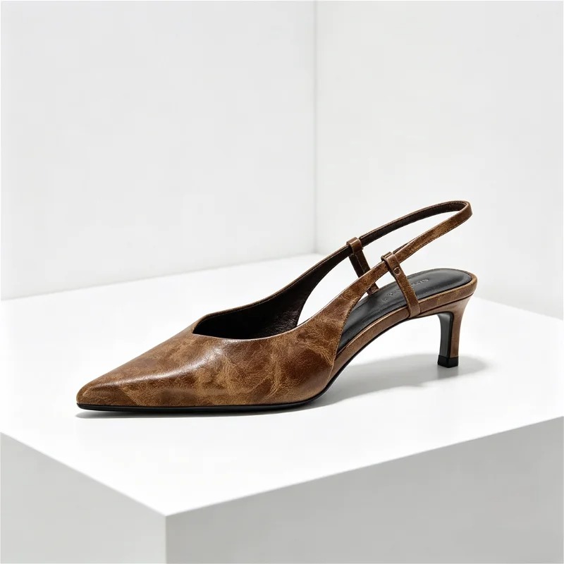 Sepatu Pumps Desainer Hak Kitt - Women Shoes Brown Colour ulasan dan harga